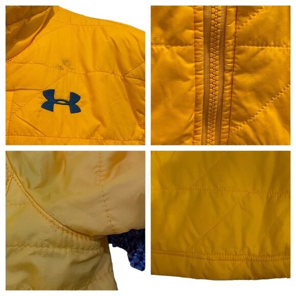 Under Armour Storm1 Yellow Orange Packable, ColdGear Infrared Micro Jacket sz L - Picture 8 of 12
